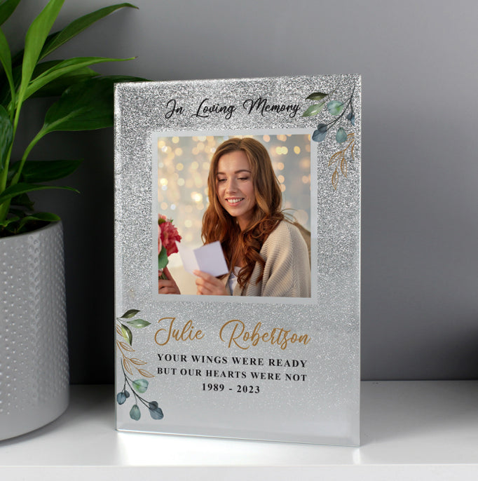 Personalised In Loving Memory 4x4 Glitter Frame