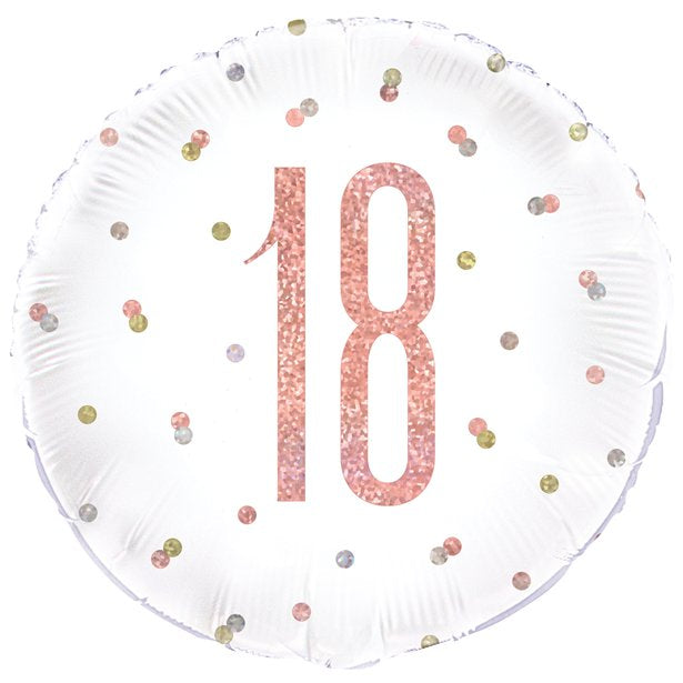 Rose Gold Glitz Number 18th Birthday Balloon