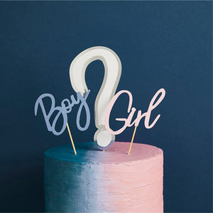 Gender Reveal Cake Topper Set