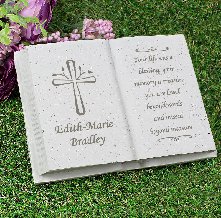 Personalised Cross Memorial Book